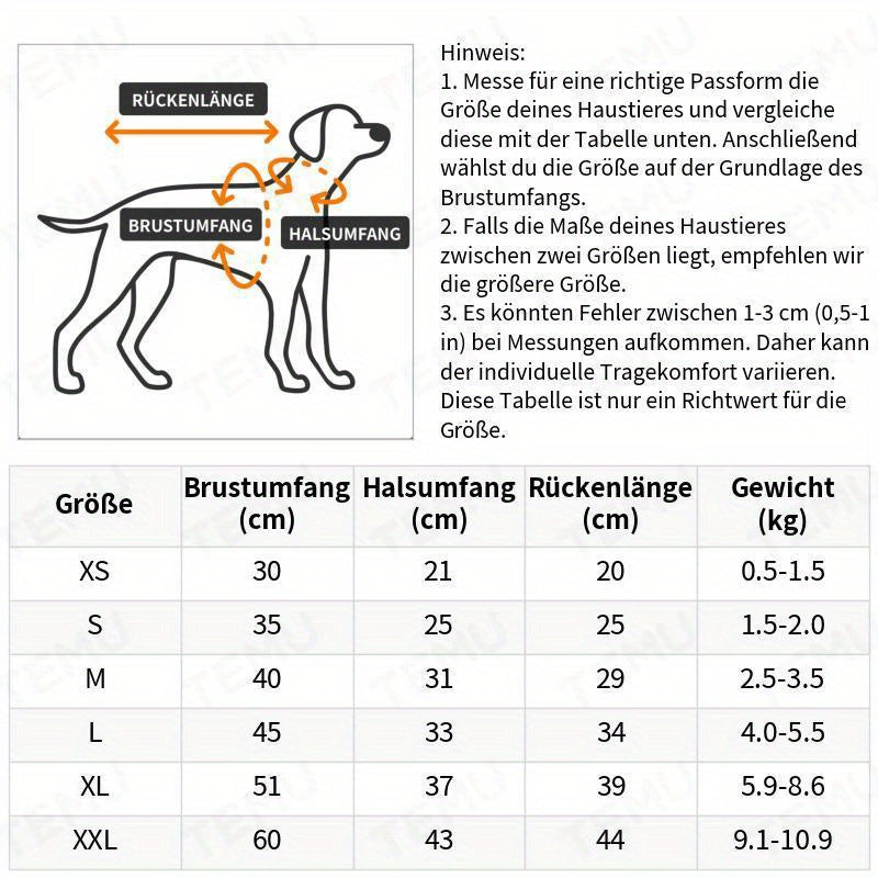 Reflektierender Regenmantel - Wasserdichte und atmungsaktive Hundejacke